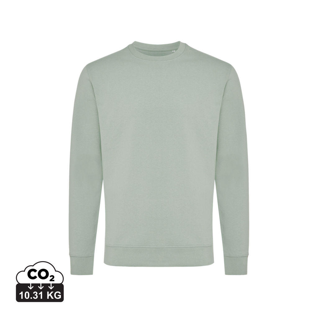 Pull promotionnel unisexe coton recyclé 340g Iqoniq Zion Iceberg green